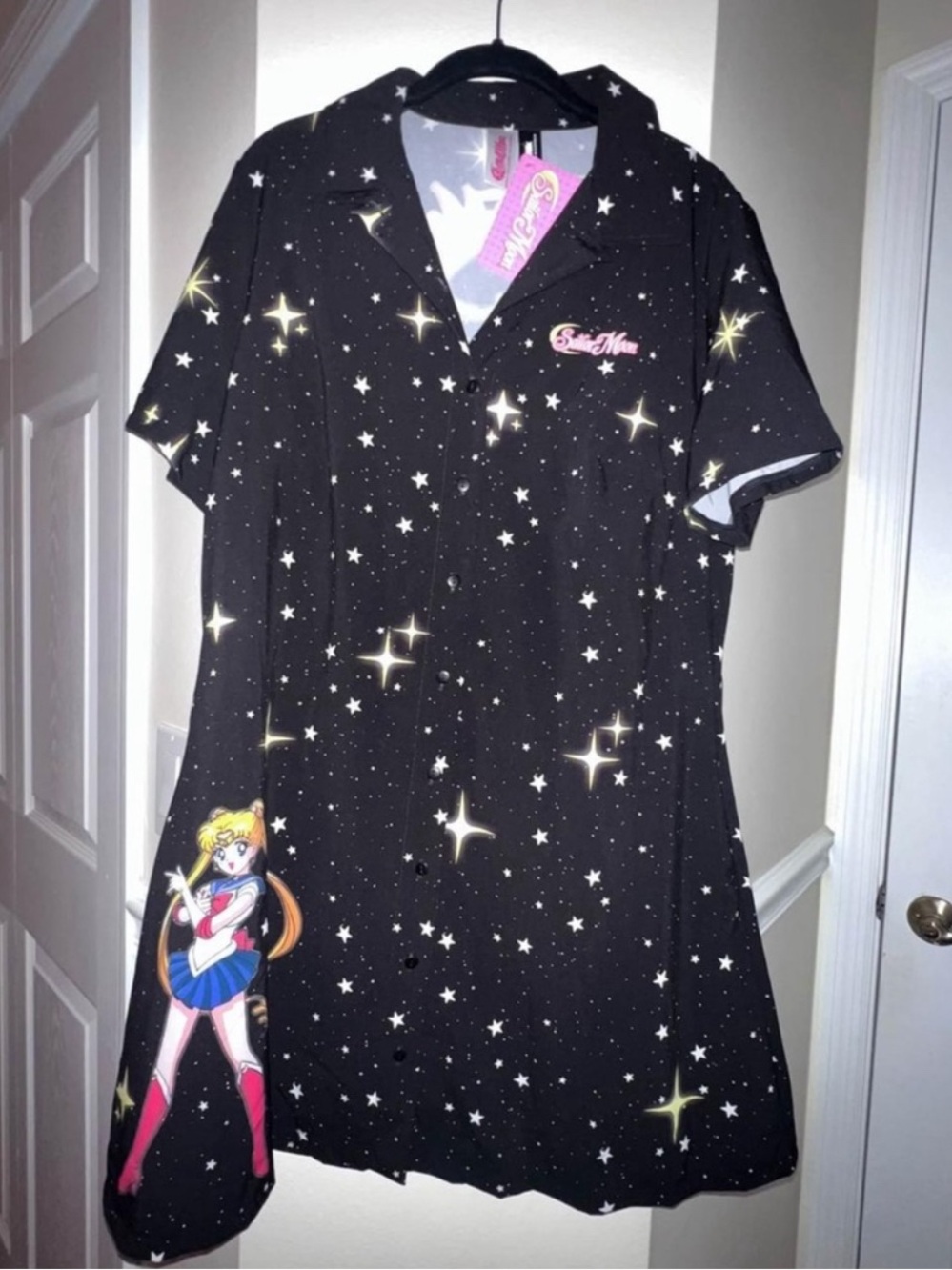 Blackmilk Black Sailor Moon Graphic Button Down Dress